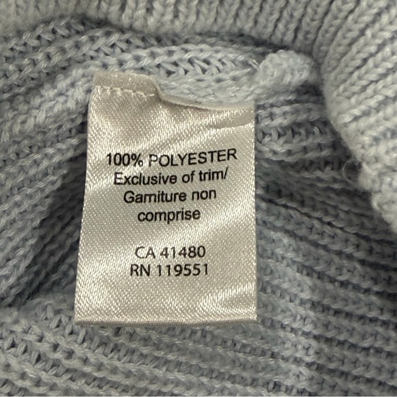 Gentle Fawn Light Blue Knit Sweater XL V Neck Balloon Sleeve Soft Cozy Pullover - Picture 5 of 7